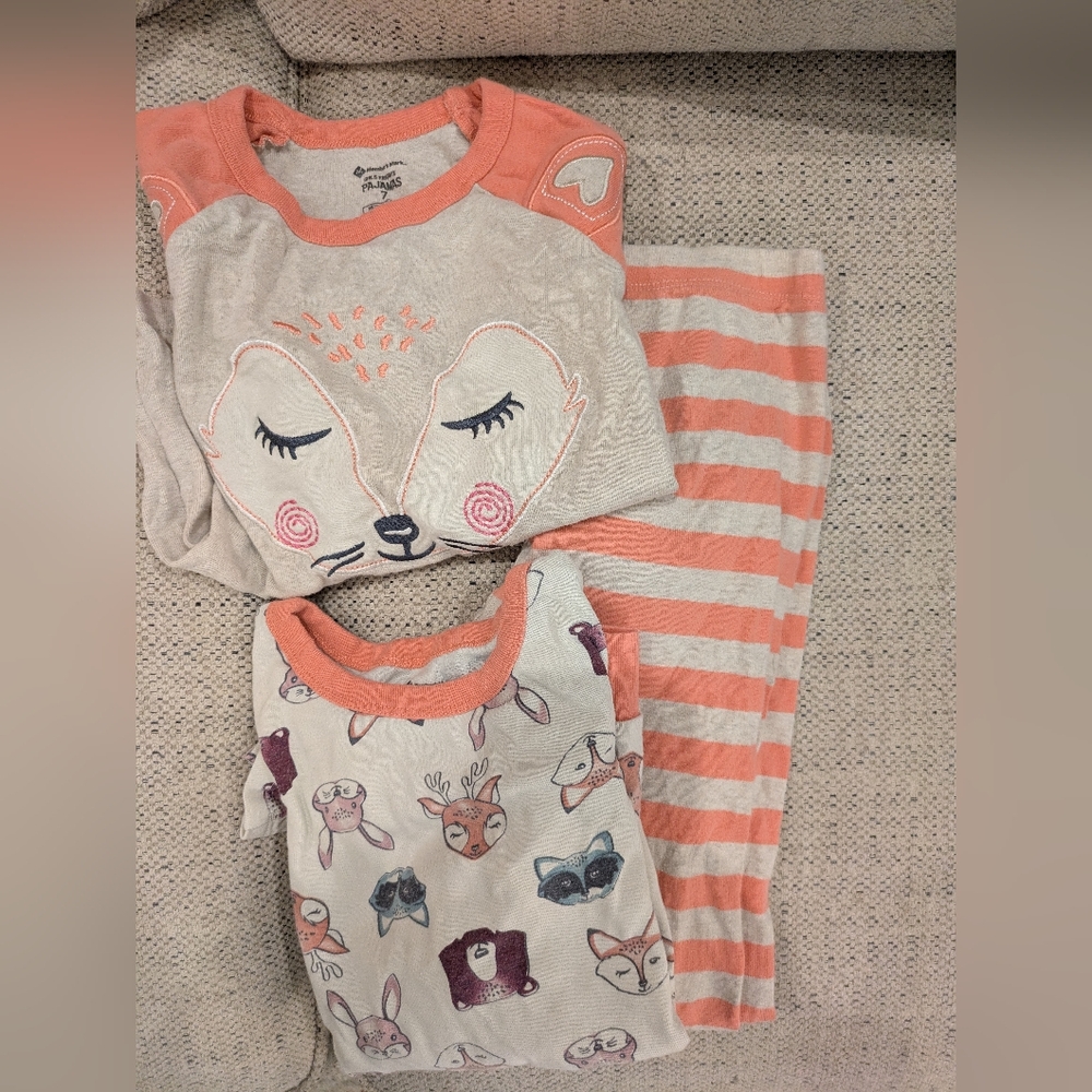 Orange and Cream Pajama Set Soft Sleepwear